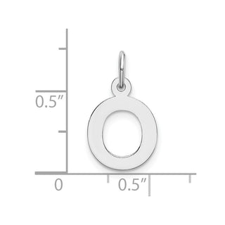 10k White Gold Small Block Initial O Charm