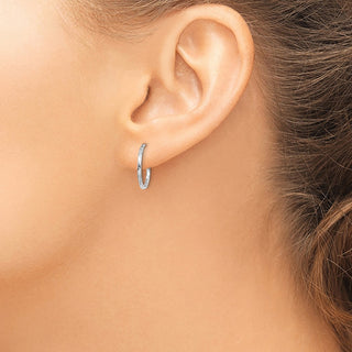 10k White Gold 13mm Twisted Hoop Earrings
