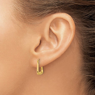 10k Yellow Gold 15.3mm Polished Hollow Fancy Hoop Earrings