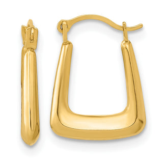 10k Yellow Gold 15.3mm Polished Hollow Fancy Hoop Earrings
