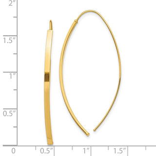 10k Yellow Gold 43.5mm Dangle Threader Earrings
