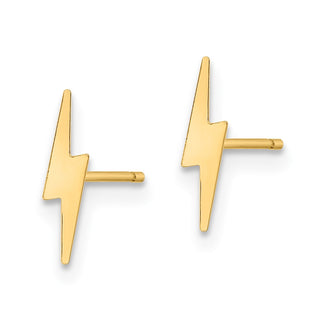 10k Yellow Gold 10.8mm Polished Lightning Bolt Stud Earrings