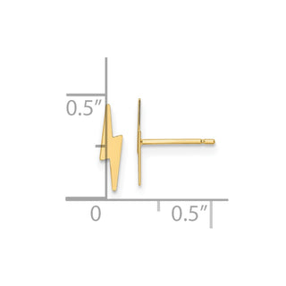 10k Yellow Gold 10.8mm Polished Lightning Bolt Stud Earrings
