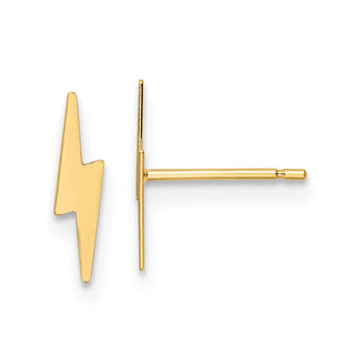 10k Yellow Gold 10.8mm Polished Lightning Bolt Stud Earrings