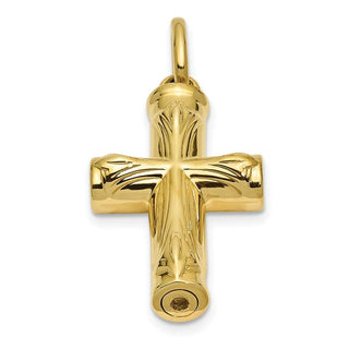 10k Yellow Gold Cross Ash Holder Pendant
