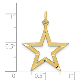 10K Yellow Gold Diamond-cut Star Charm