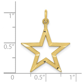 10K Yellow Gold Diamond-cut Star Charm
