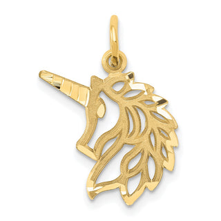10K Yellow Gold Unicorns Head Pendant
