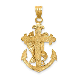 10K Yellow Gold Mariners Cross w/Eagle Pendant