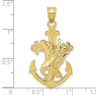 10K Yellow Gold Mariners Cross w/Eagle Pendant