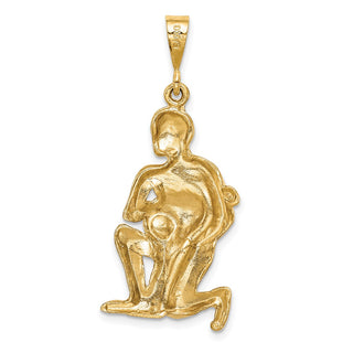 10K Yellow Gold Satin Aquarius Zodiac Charm