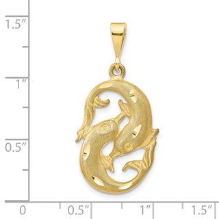 10K Yellow Gold Pisces Zodiac Charm 10ZC475