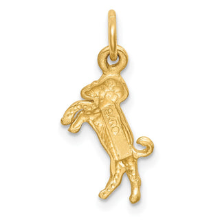 10K Yellow Gold Satin Aries Zodiac Charm