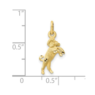 10K Yellow Gold Satin Aries Zodiac Charm