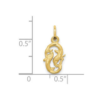 10K Yellow Gold Pisces Zodiac Charm 10ZC487