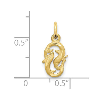 10K Yellow Gold Pisces Zodiac Charm 10ZC487