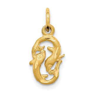 10K Yellow Gold Pisces Zodiac Charm 10ZC487