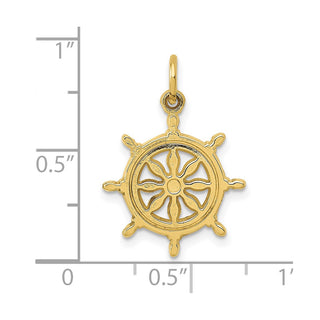 10K Yellow Gold Ships Wheel Charm
