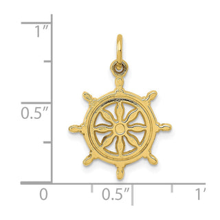 10K Yellow Gold Ships Wheel Charm