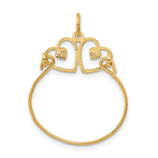 10K Yellow Gold Heart Charm Holder Pendant