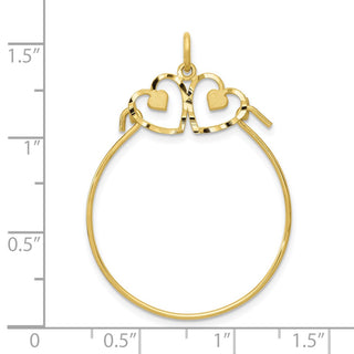 10K Yellow Gold Heart Charm Holder Pendant