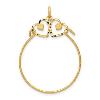 10K Yellow Gold Heart Charm Holder Pendant