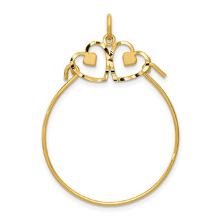 10K Yellow Gold Heart Charm Holder Pendant