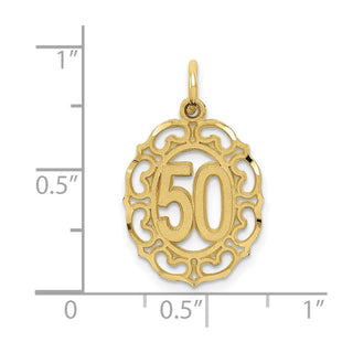 10K Yellow Gold #50 in Oval Pendant