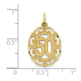 10K Yellow Gold #50 in Oval Pendant