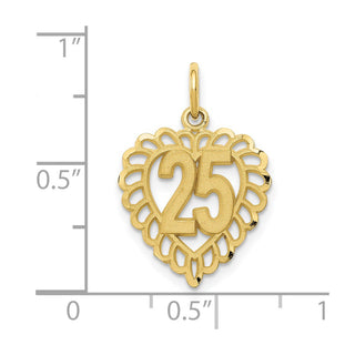 10K Yellow Gold 25 in a Heart Charm