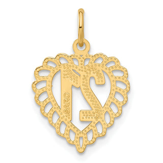 10K Yellow Gold 21 in Heart Charm