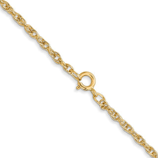 18" 14k Yellow Gold 1.55mm Carded Cable Rope Chain Necklace