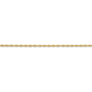 24" 14k Yellow Gold 1.55mm Carded Cable Rope Chain Necklace