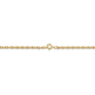 18" 14k Yellow Gold 1.55mm Carded Cable Rope Chain Necklace