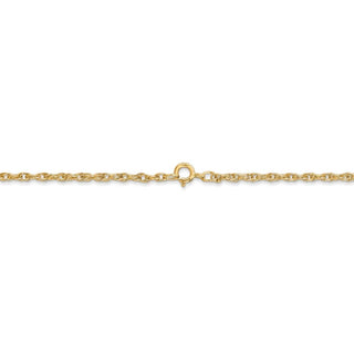 24" 14k Yellow Gold 1.55mm Carded Cable Rope Chain Necklace