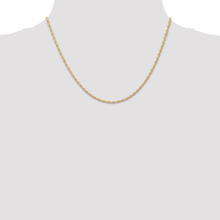 18" 14k Yellow Gold 1.55mm Carded Cable Rope Chain Necklace