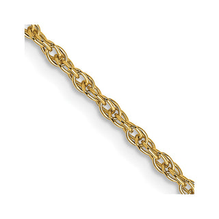 20" 14k Yellow Gold 1.55mm Carded Cable Rope Chain Necklace