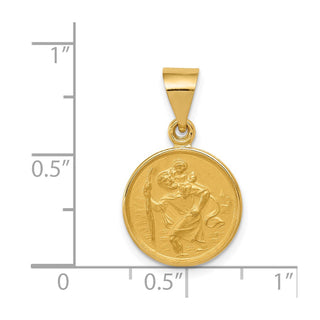 18K Yellow Gold Saint Christopher Medal Pendant 18XR13