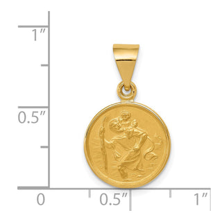 18K Yellow Gold Saint Christopher Medal Pendant 18XR13