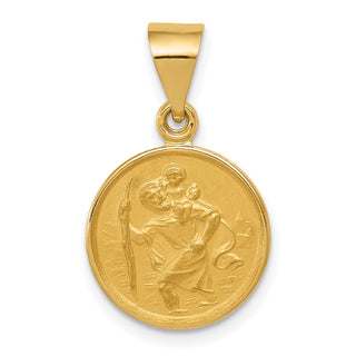 18K Yellow Gold Saint Christopher Medal Pendant 18XR13