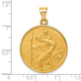 18K Yellow Gold Saint Christopher Medal Pendant 18XR14
