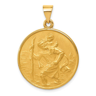 18K Yellow Gold Saint Christopher Medal Pendant 18XR14