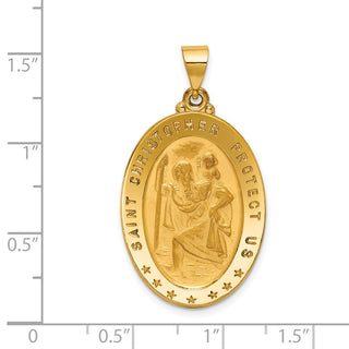 18K Yellow Gold Saint Christopher Medal Pendant 18XR15
