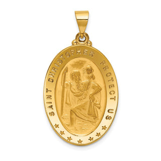 18K Yellow Gold Saint Christopher Medal Pendant 18XR15