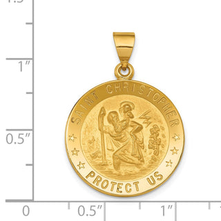 18K Yellow Gold Saint Christopher Medal Pendant 18XR16