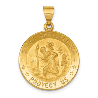 18K Yellow Gold Saint Christopher Medal Pendant 18XR16