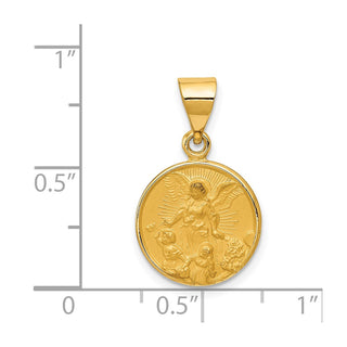 18K Yellow Gold Guardian Angel Medal Pendant