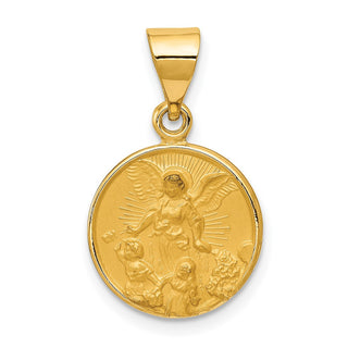 18K Yellow Gold Guardian Angel Medal Pendant