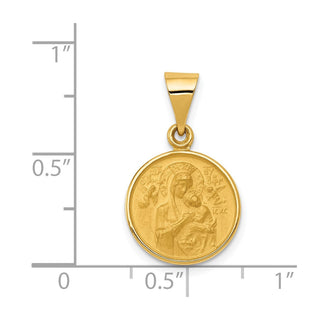 18K Yellow Gold Our Lady Of Perpetual Help Medal Pendant