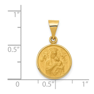 18K Yellow Gold Our Lady Of Perpetual Help Medal Pendant